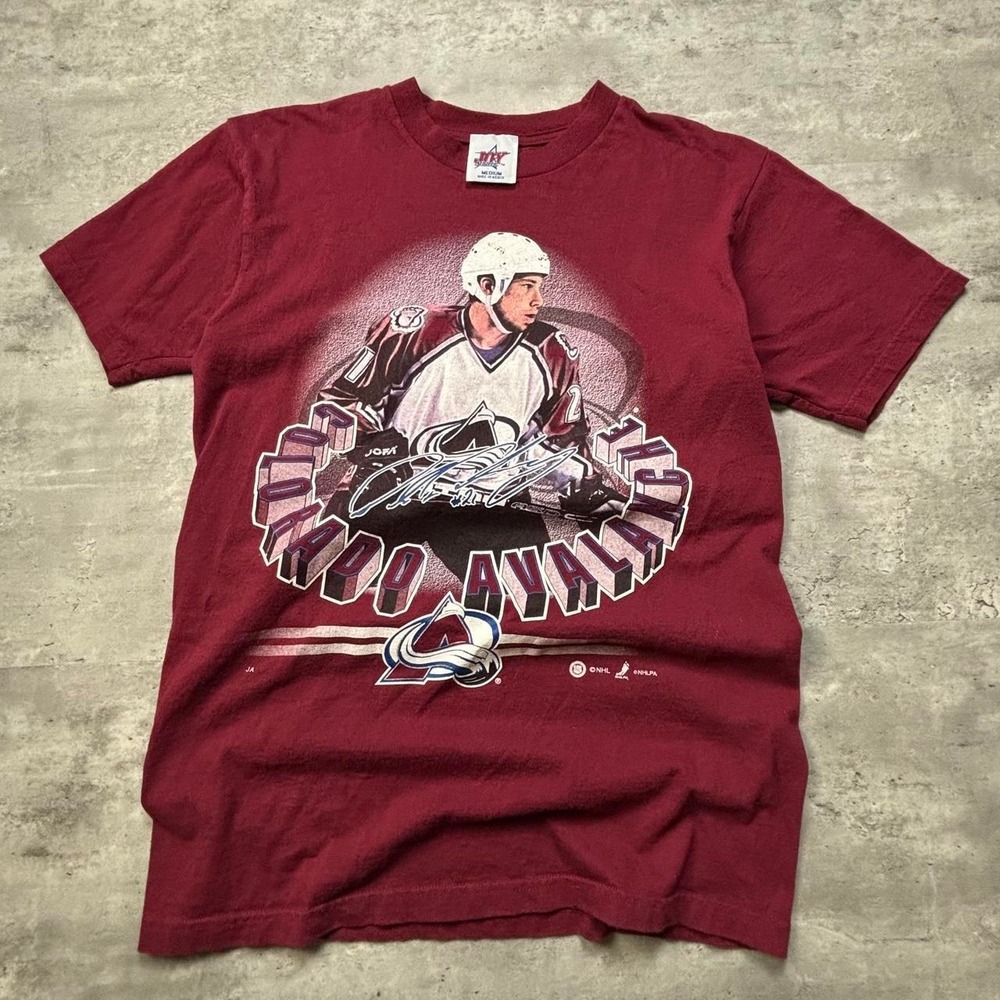Joy Athletic Colorado Avalanche Tee Mens Medium Burgundy Peter Forsberg Vintage
